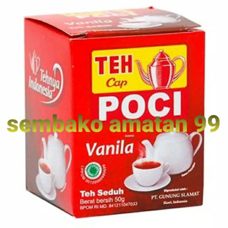 Teh Poci Vanila Bubuk 50 Gram / Teh Cap Poci Seduh Vanila 50 gram, Teh Poci Vanila Bubuk 50 gram