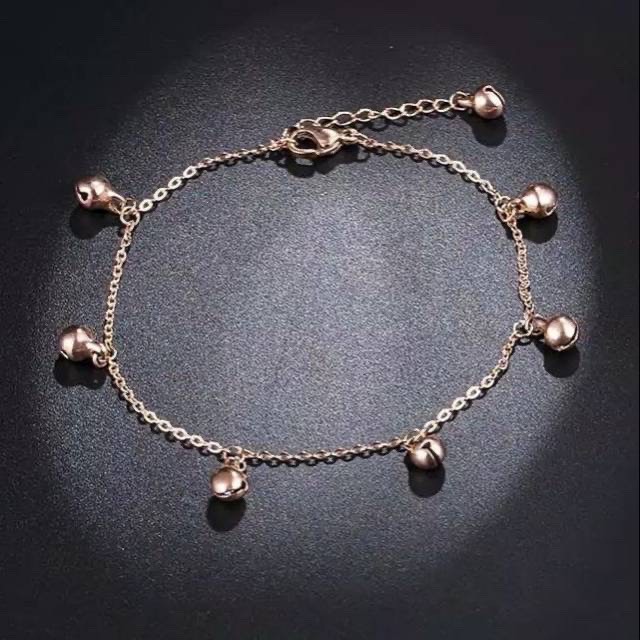 Gelang Kaki Wanita Kerincing Titanium Korea Trend Masa Kini Cocok Hadiah GCK049