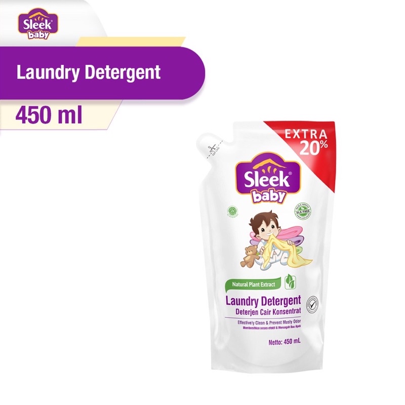 Sleek Baby Laundry Detergent 450ml Detergen Bayi Sleek Baby Detergent Refill 450 ml Sabun Pakaian Bayi