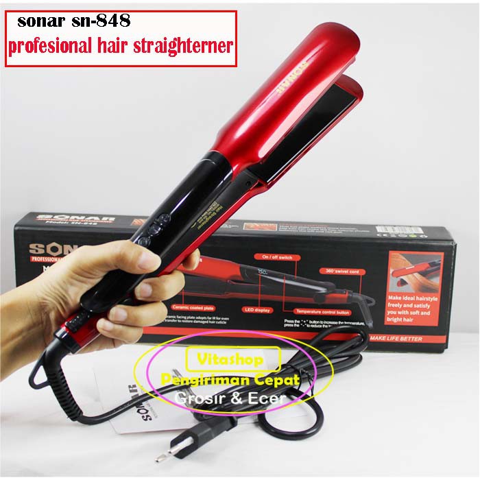 Catokan Rambut Sonar SN-848 Catok Keramik Tempereatur Suhu Premium Ori