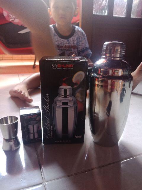 Shaker Stainless Shuma 350 / 550 / 750ml Cocktail Shaker / Pengaduk Mininuman Stainless