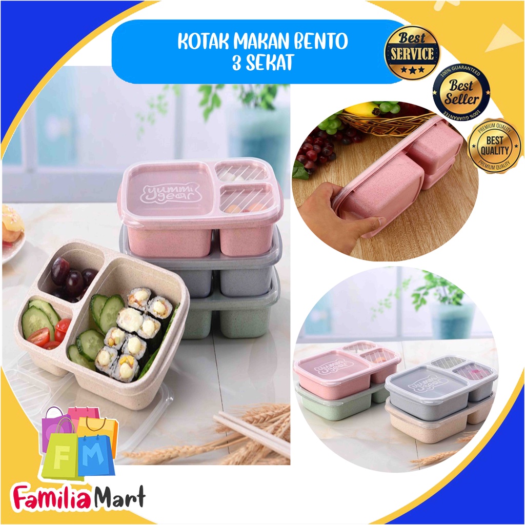 KOTAK MAKAN BENTO 3 SEKAT / LUNCH BOX