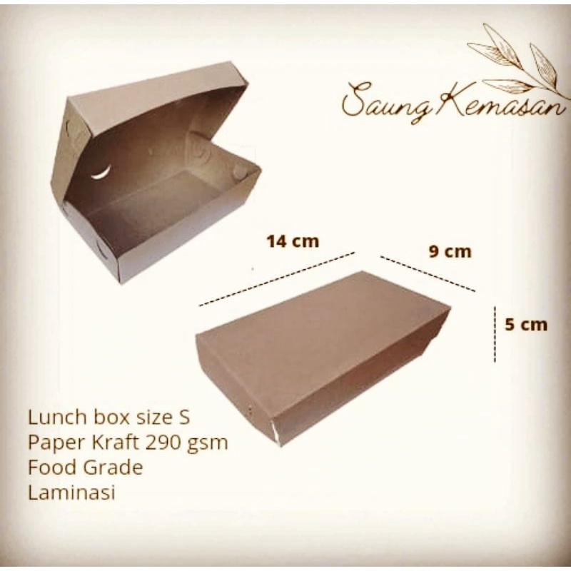 

Isi 30 pcs Lunch Box Paper Kraft, Lunch Box, Box makanan, Dus kemasan nasi, Lunc Box uk L, M, S, Xs.