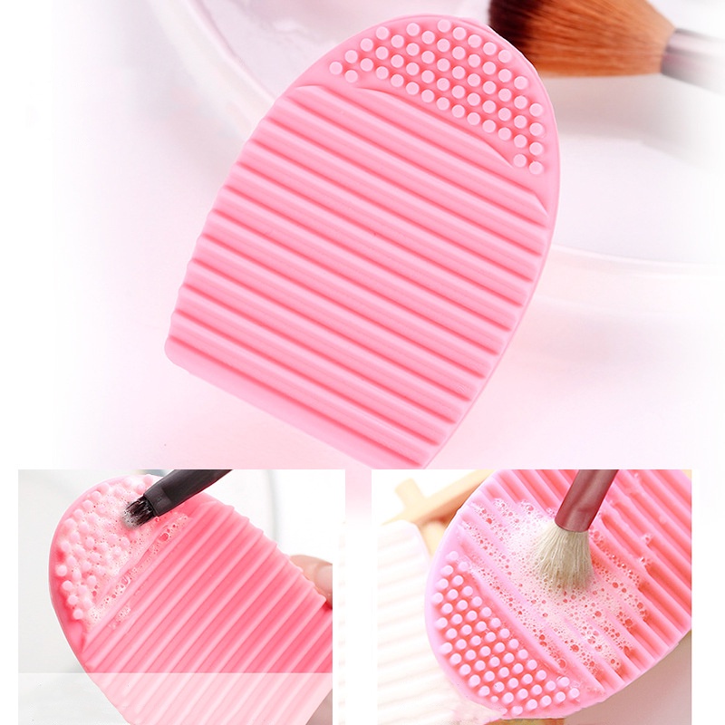 Alat Pembersih Brush Makeup Portable Bahan Silikon Lembut 5 Warna