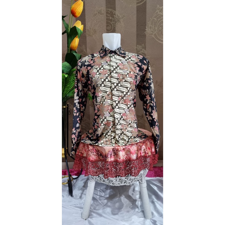 Kemeja Batik Lengan Panjang Motif Bougenvile by tokozahra27 Batik Kondangan Hem Wisuda