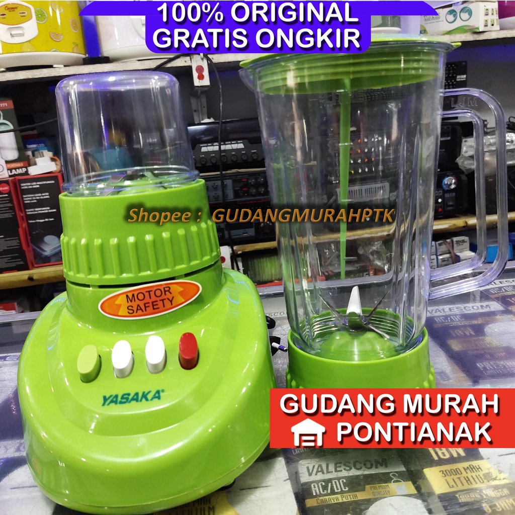 Blender Yasaka / TD2 In 1 6 Mata Pisau bahan tabung Plastik TAHAN PECAH High Quality BL-2PC WARNA ACAK PUTIH ATAU HIJAU