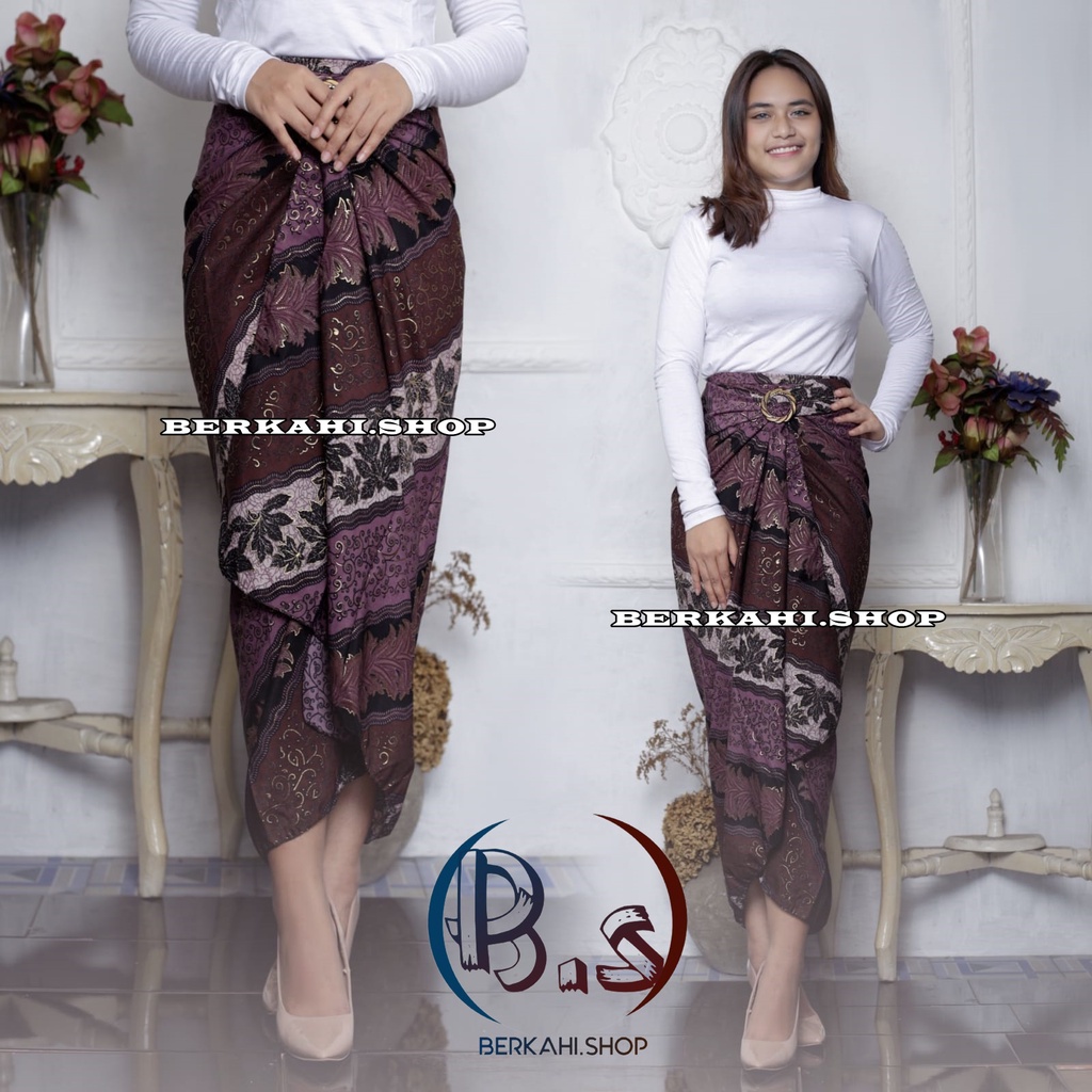 Rok Lilit Batik Bawahan Kebaya Modern Rok Serut Batik/cm lilac