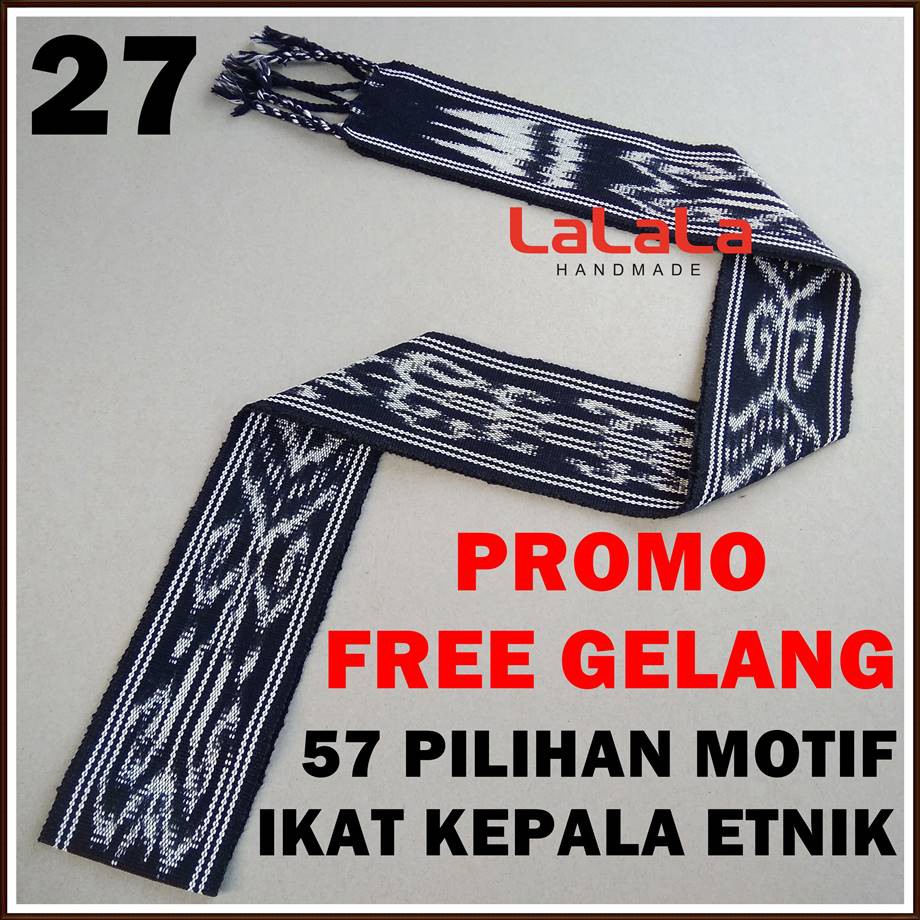 Ikat Kepala Tenun Etnik Motif Dayak Kalimantan Toraja Bali Sumba Papua Lombok Kain PROMO TERMURAH-27-(Dayak)