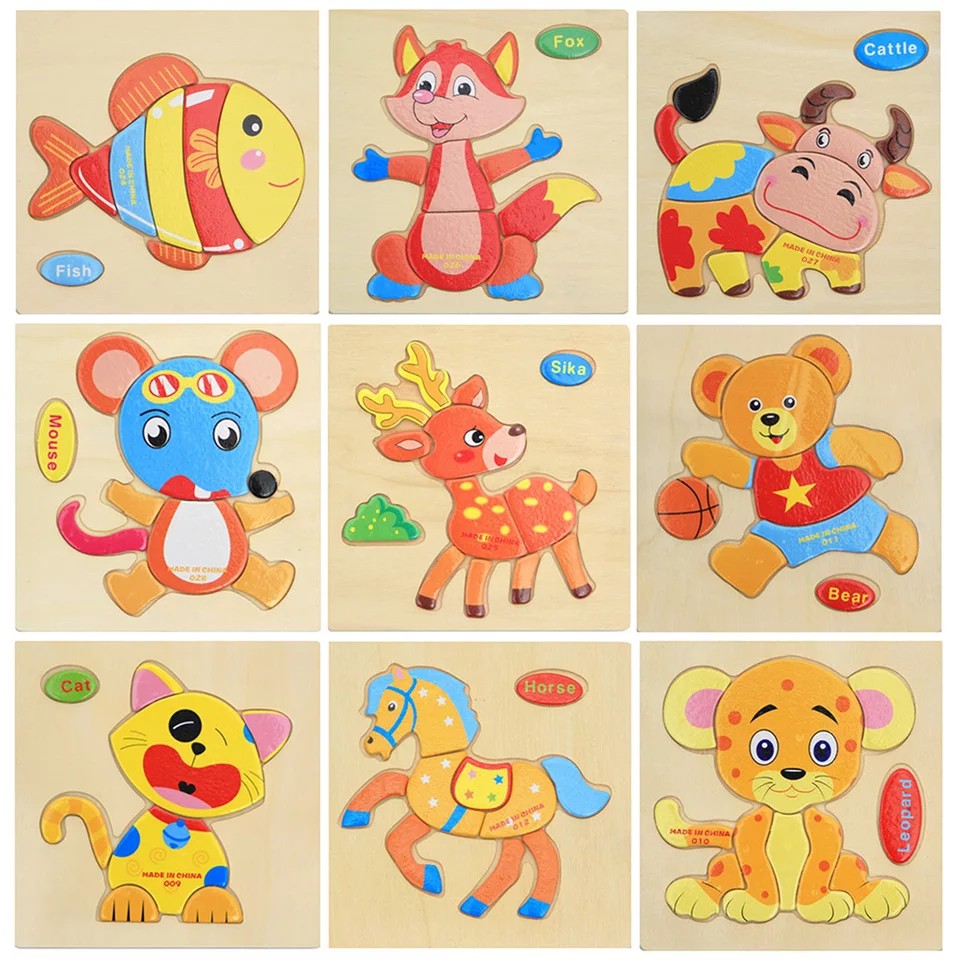 Puzzle Kayu 2D Wooden Puzzle Mini Puzzle Kayu Mainan Puzzle Anak Mainan Kayu Wooden Toys Mainan Kayu