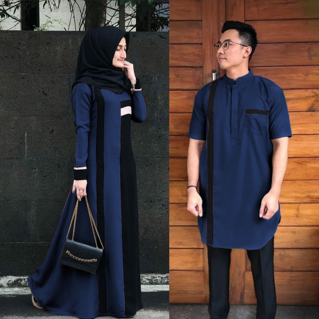 [ COD ] Senja Couple l ARIELLUNA CP Baju Pasangan Gamis Pesta Kondangan Outfit Muslim Termurah 2021