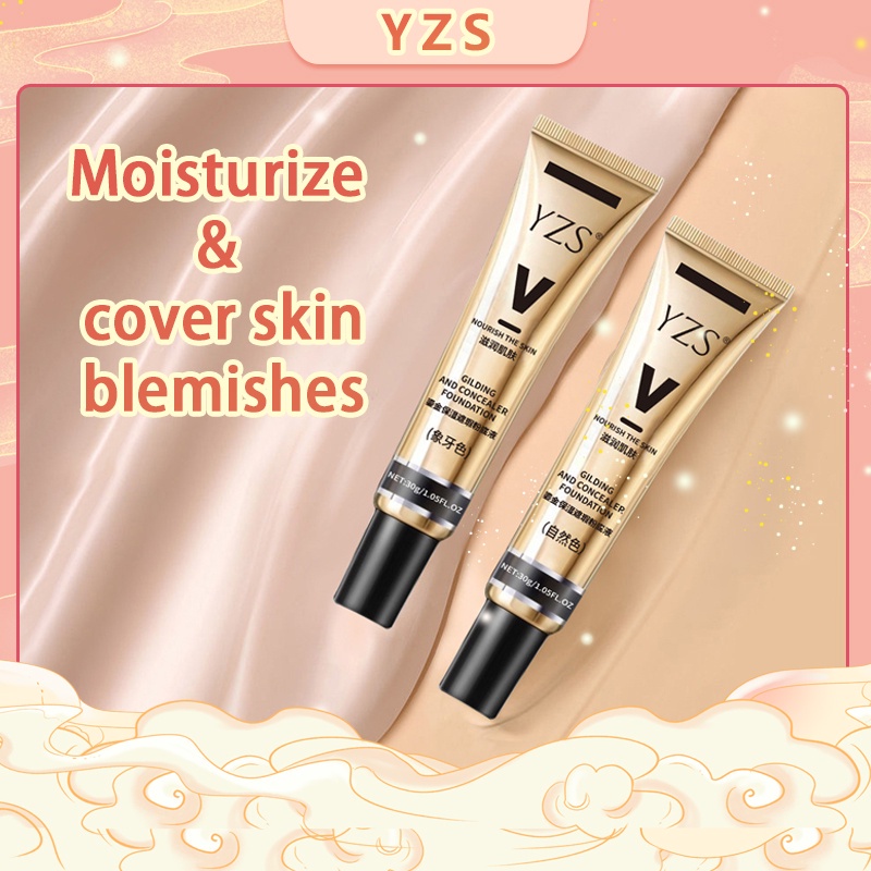 YZS Foundation cair pelembab concealer Light Concealer Liquid Foundation Memperbaiki Concealer Make up Kosmetik Isolated Cream Base Cream Primer Makeup Tak Terlihat Mencerahkan Warna Kulit BB Cream