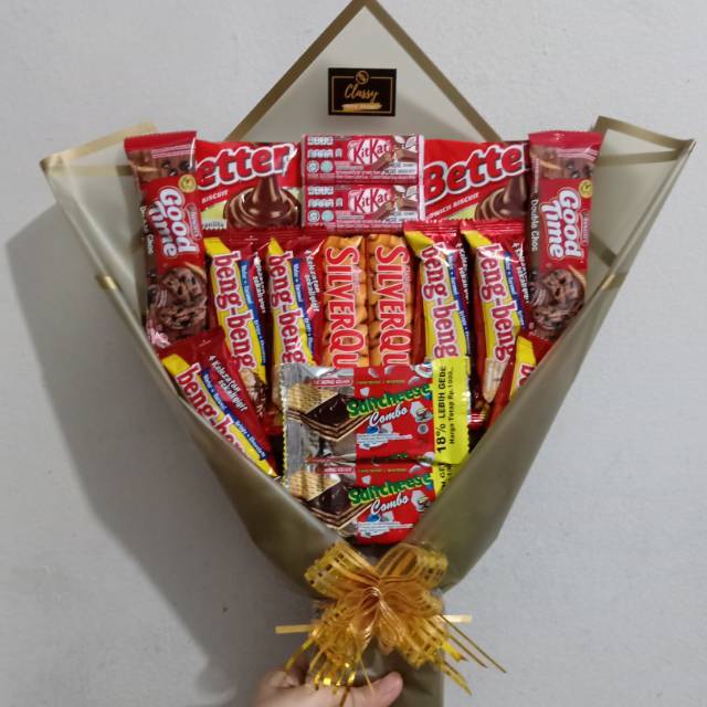 Snack Bouquet  Premium Wrap Bucket Buket Bunga Jajan  