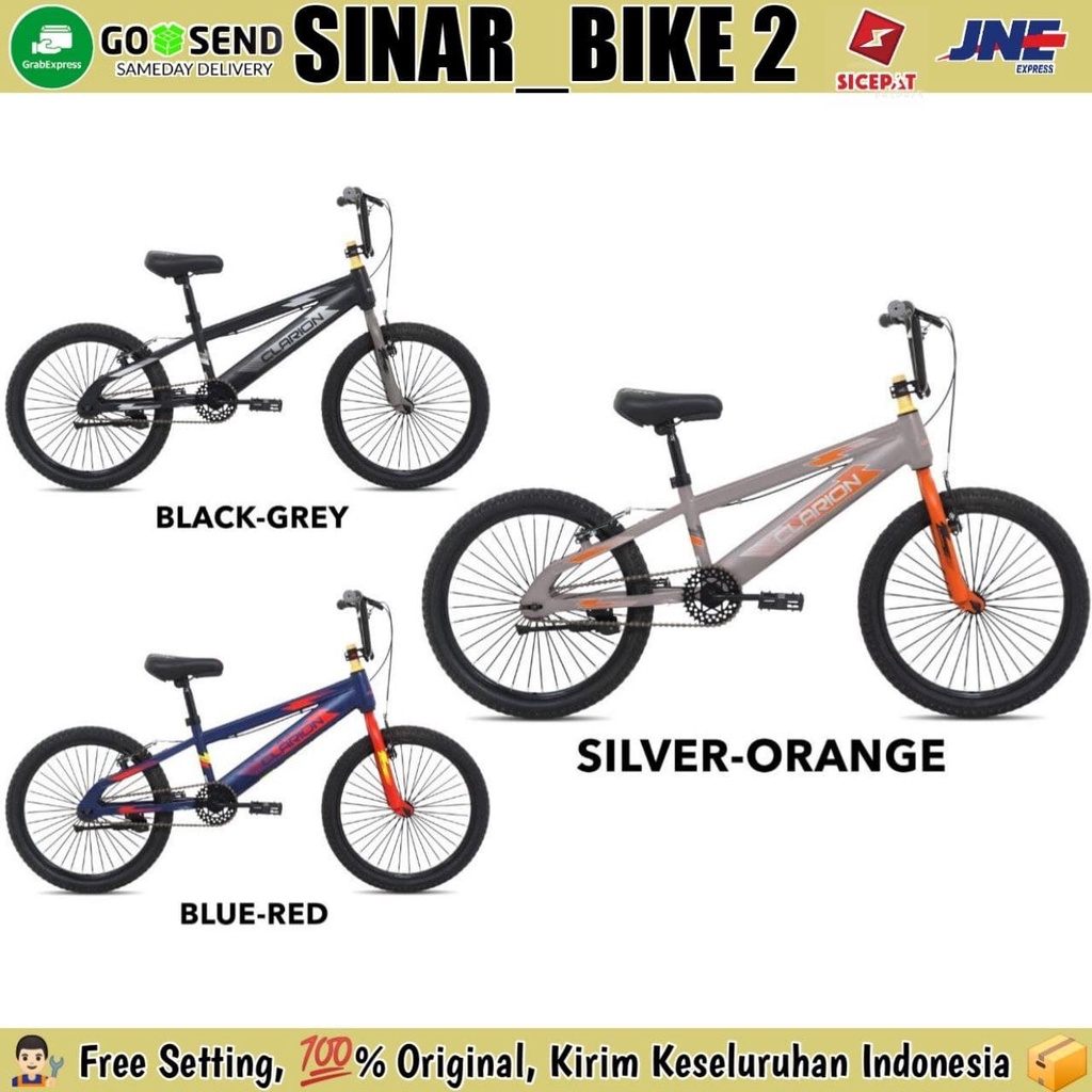 Sepeda BMX CLARION 20 Inch CL 9902 STR 2.40  Ban Jumbo Anak Laki