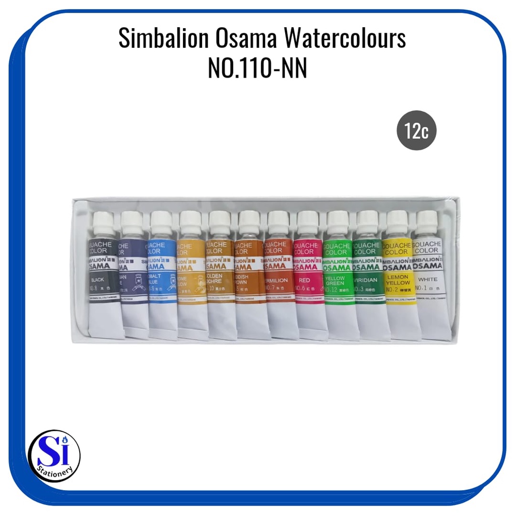 

Cat Water Colors OSAMA Simbalion 12 Warna/Cat Air OSAMA Simbalion 110-N