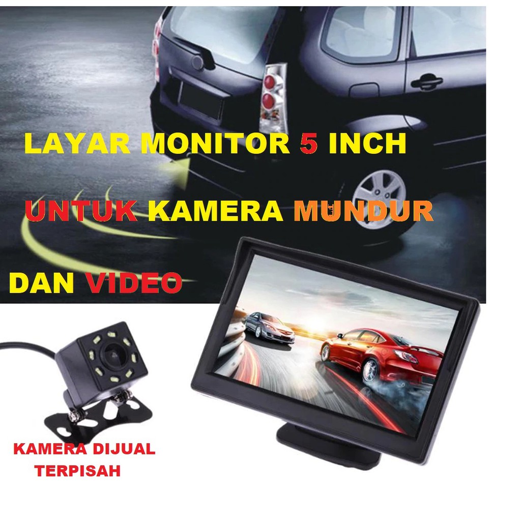 Monitor Rear View Parkir Mobil TFT LCD 5 Inch