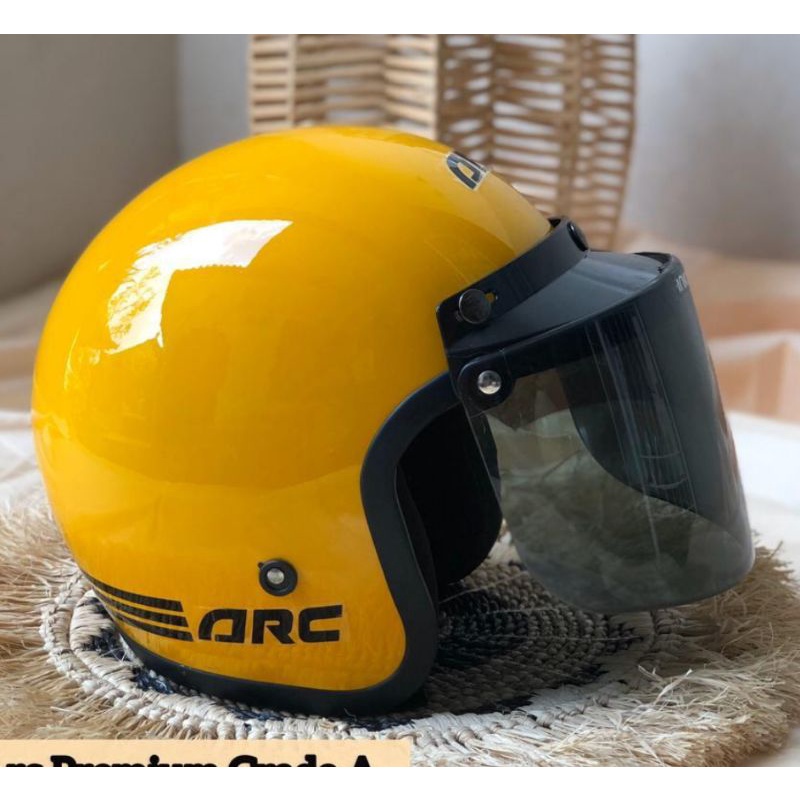 HELM BARU ARC CENCEN KOMPLIT KACA PACKING KARDUS-Kuning