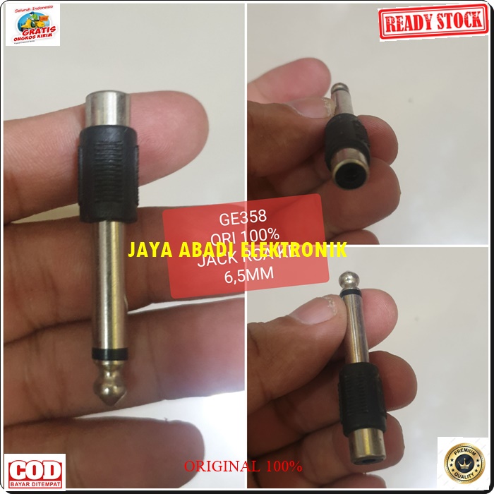 G358 JACK 6.5 MM RCA ADAPTER KONEKTOR SAMBUNGAN SPLITER SOUND SUARA KONEKTOR UNIVERSAL MALE EXTENSION PENYAMBUNG FEMALE AUX DVD RCA AMPLI STEREO PRAKTIS DAN MUDAH DIGUNAKAN HARGA TERJANGAU