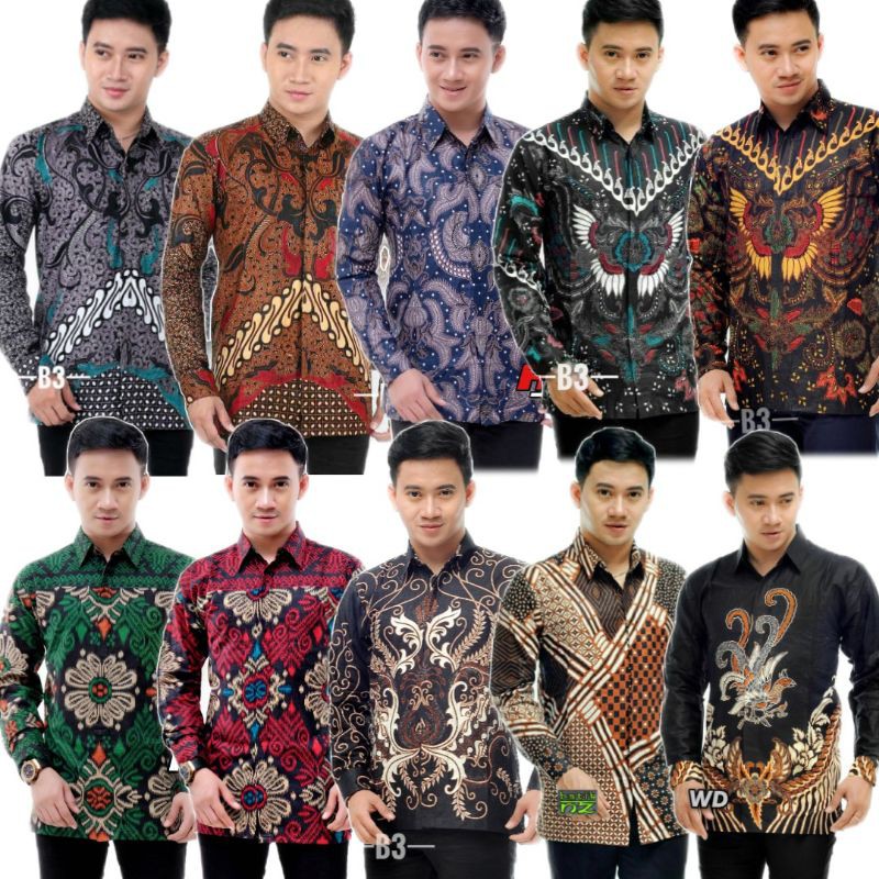 Cuci Gudang Promo 2.2 Men Sale - Kemeja Batik Pria Reguler Fit Lengan Panjang Modern Ori Baju Batik Pria M L Xl xReLOZUyomo9RM