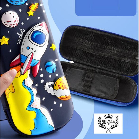

❋ Tempat pensil Kotak pensil smiggle Lookalike 3D Hardcase Waterproof - Rocket Biru Tua ❃