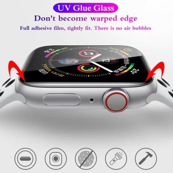 Tempered Glass UV Lem Liquid Apple Watch 44mm antigores kaca Full