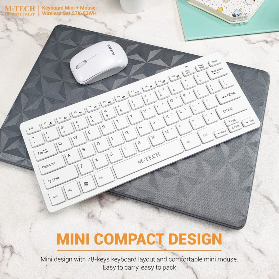 Trend-M-tech STK-03 Keyboard and Mouse Wireless NANO Receiver - Hitam