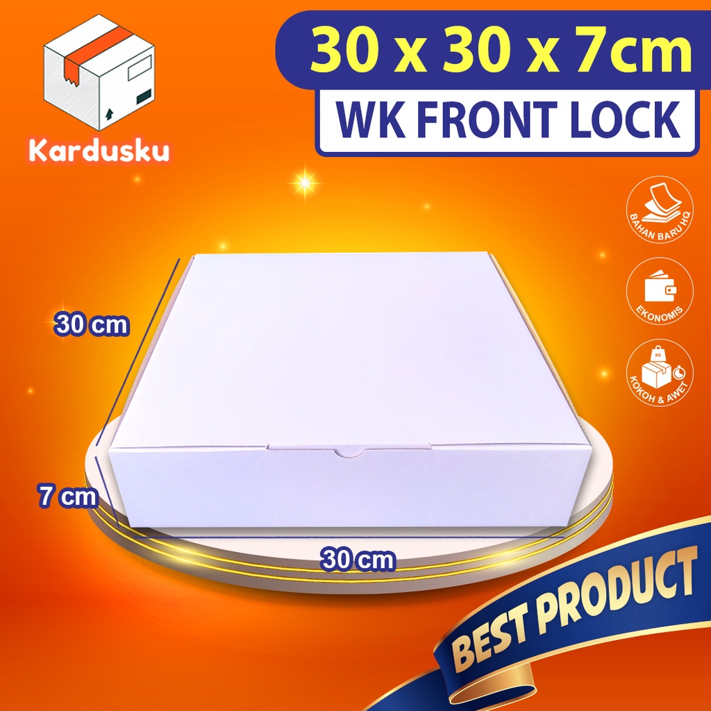 

Kardus PUTIH uk 30x30x7 cm (ECER) Die Cut Box Kotak Packing Aksesoris Baju Makanan Pizza Hijab Kue