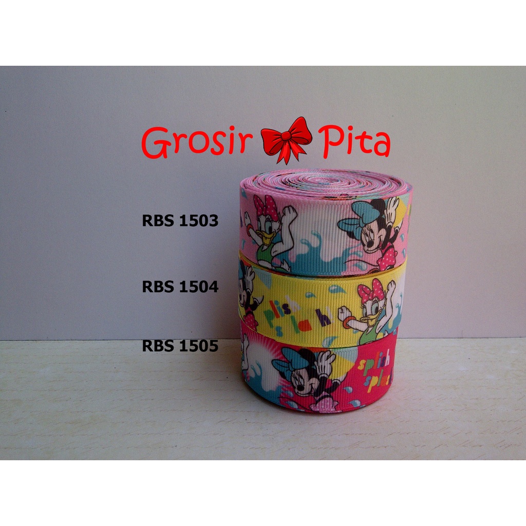 

(25 yard) Pita Grosgrain Motif Minnie Mouse Dessy Duck RBS 1503,1504,1505 | Toko Bahan Craft | Grosir Pita