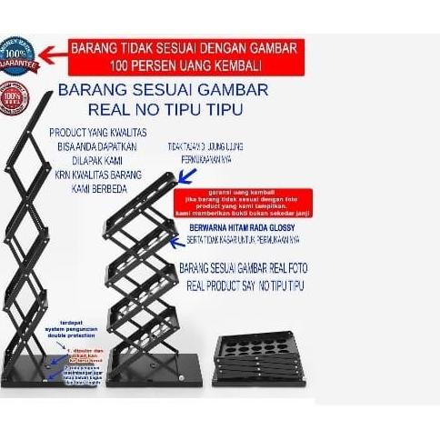 

Office & Stationery | Document Organizer | Rak Brosur Besi Hitam 4 Susun / Rak Display | Best Seller
