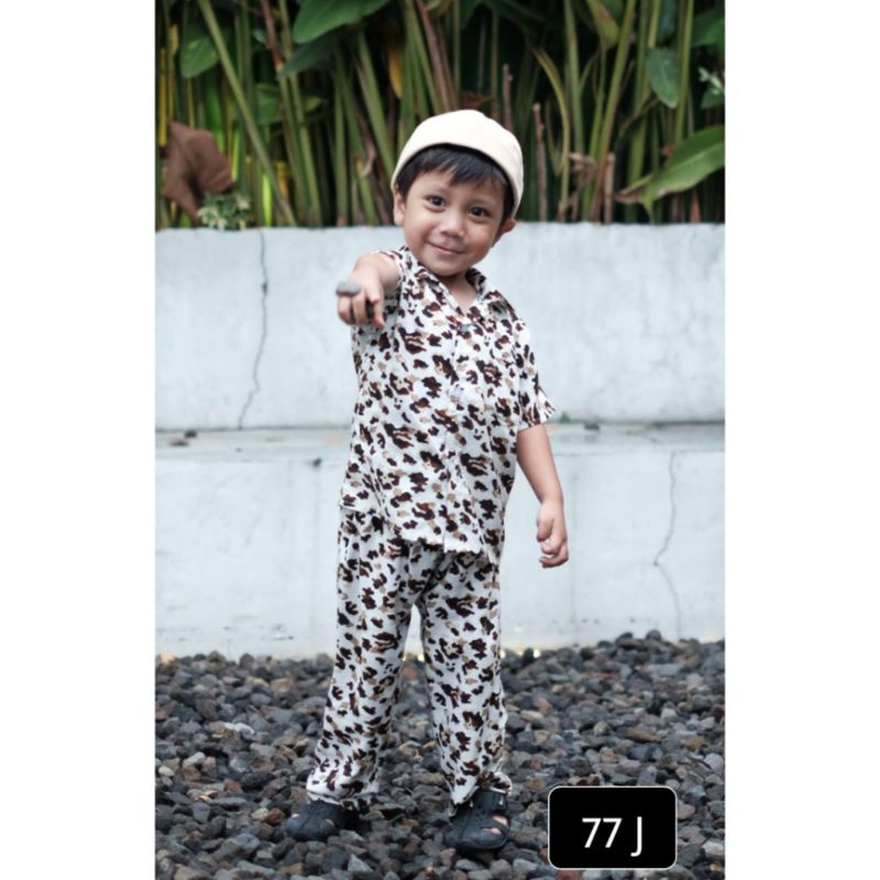 Setelan baju piyama anak rayon / baju pendek celana panjang / baju tidur anak
