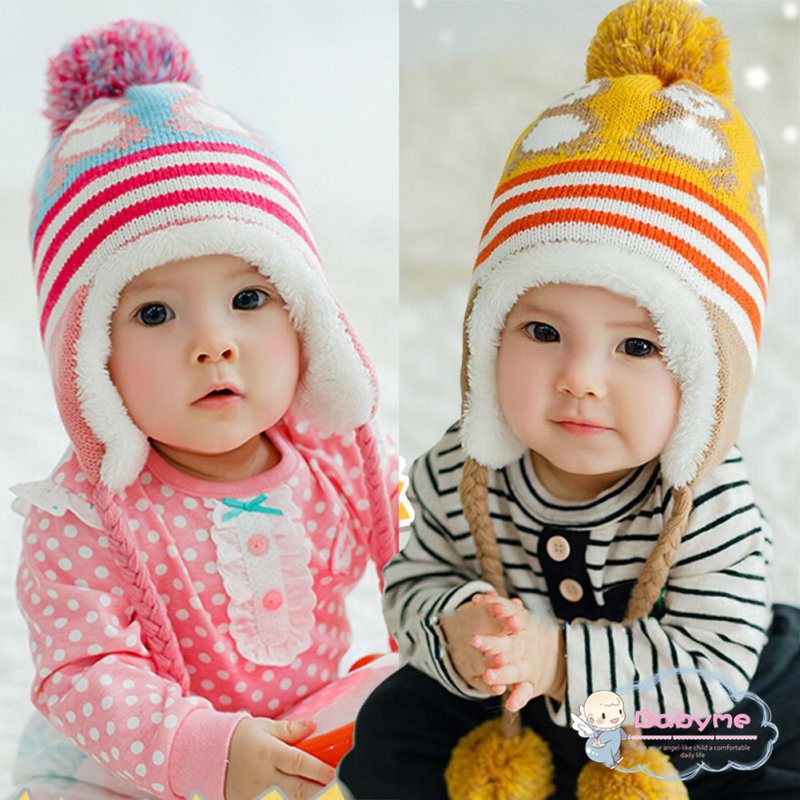 Topi Kupluk Rajut Hangat Bayi Laki Laki Perempuan Desain Hewan Lucu