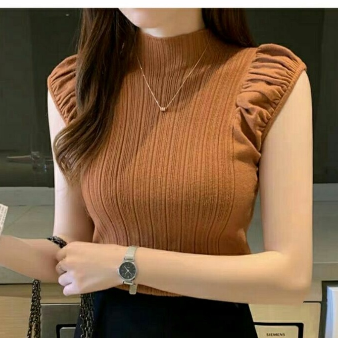 Y1815 Baju atasan blouse turtle neck rajut knit wanita import baju atasan rajut turtle cewek import