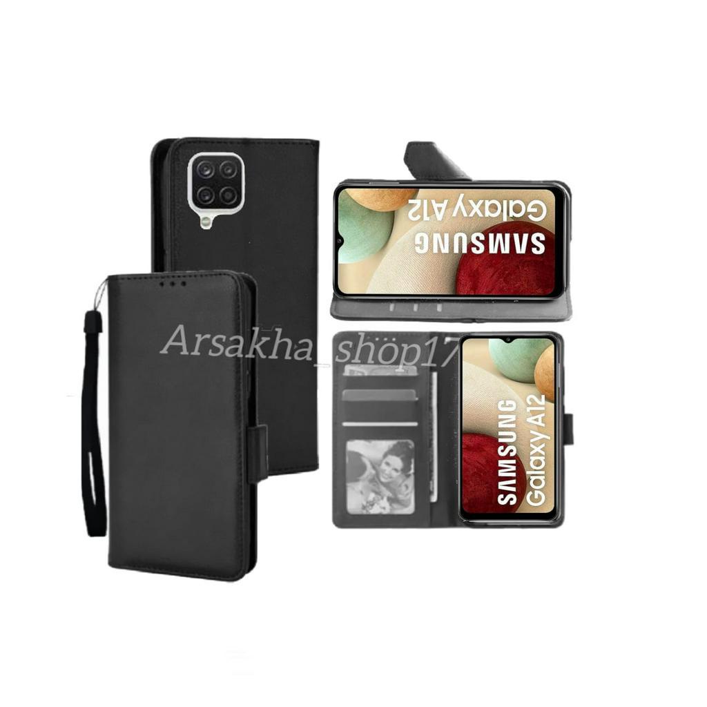 Casing For SAMSUNG GALAXY A12 / M12 2020  Case Dompet Flip Cover Leather Premium Sarung Buku HP