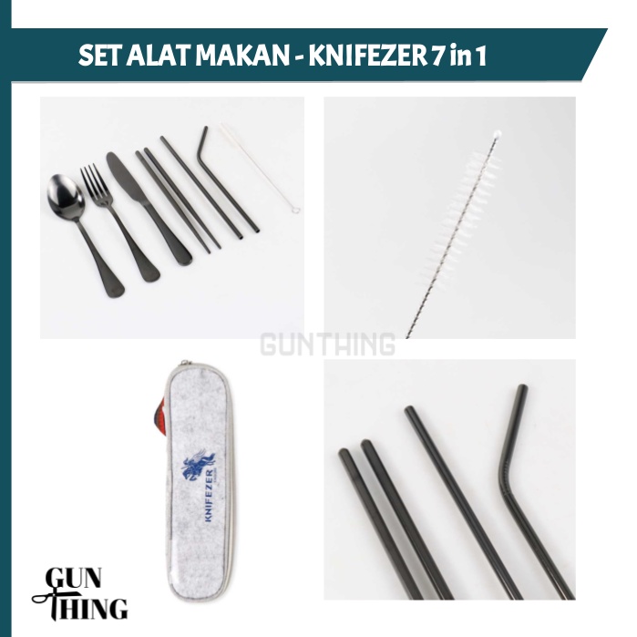 Set Alat Makan KNIFEZER 7 in 1 / Cutlery Set Perlengkapan Makan