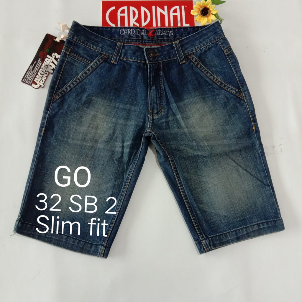 gos 32-S CARDINAL JEANS Celana Pria Celana Pendek Bermuda Casual Sobek Reguler Fit Slimfit Skinny