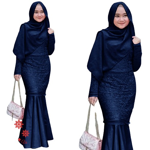 TWIN CLOTHING DRESS MUSLIMAH BRUKAT GAMIS PESTA SYARI BRUKAT MODEL ROK DUYUNG EVI