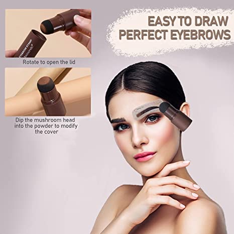 【ada tali】ALLPHV Magic Eyebrow Stamp Alis Stempel Tahan air Cetakan Alis Instan Bedak Alis Eyebrow Powder Waterproof dengan 12 Model Cetakan Alis 2 Tali