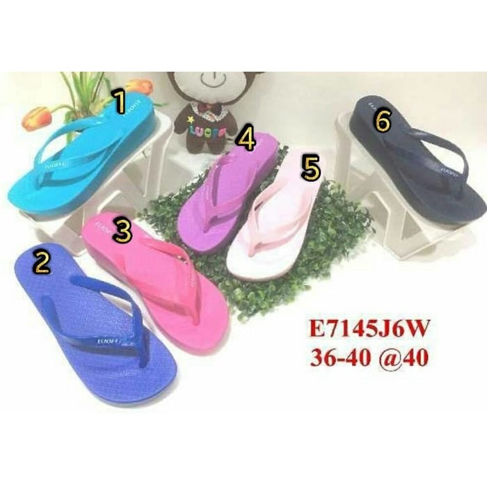 e7145-6w sandal wanita jepit luofu sendal wanita jelly sandal wedges