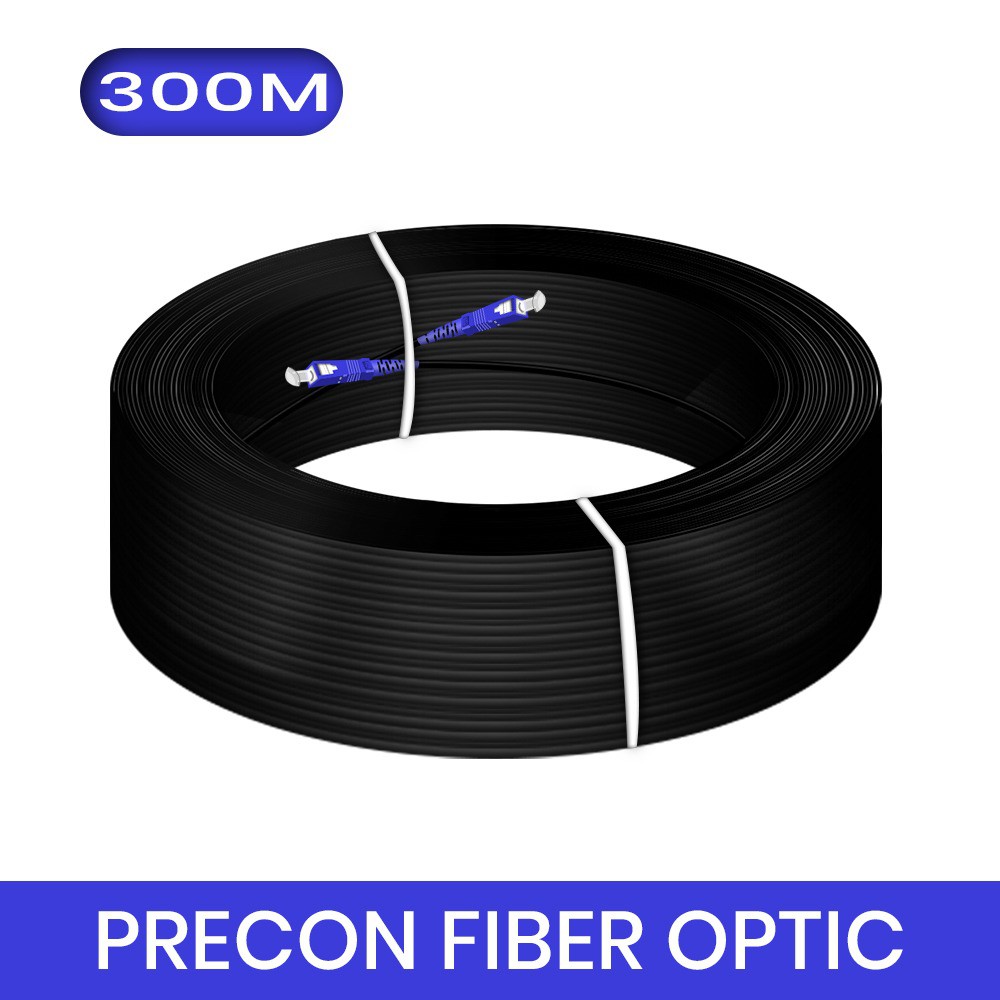 Cable fiber optic nyk sc upc ftth drop cable network 1 core 3 seling sling 300 meter outdoor sm sx 9/125 3.0mm - Kabel Fo optical 300m