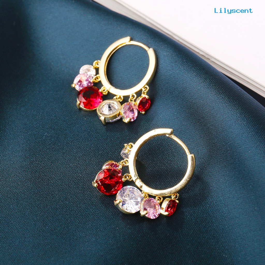 1 Pasang Anting Hoop Bahan Alloy Tahan Korosi Untuk Wanita