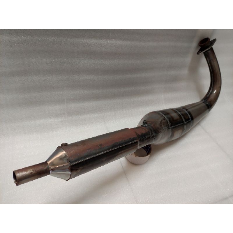 knalpot rx king knalpot kolong 3v3 plat karat racing ujung chrome // istimewa suara garing dan berte