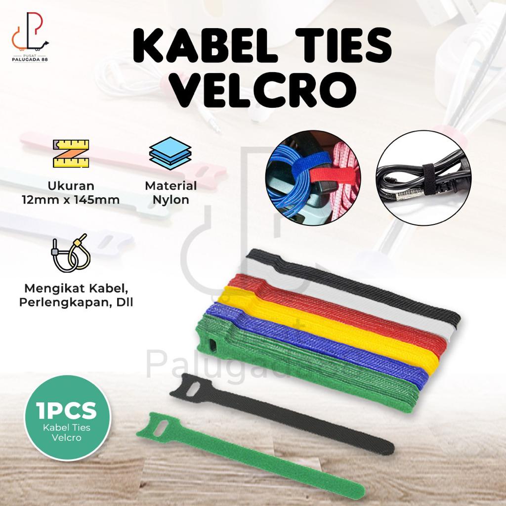 Kabel Tis Velcro Cable Pengikat Penjepit Ikat Tali Tie Ties Organizer Strap Wire Winder Management