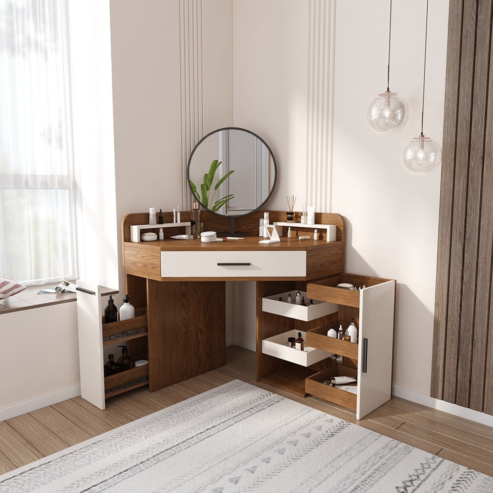 jual custom | meja rias sudut minimalis dan multifungsi - dressing
