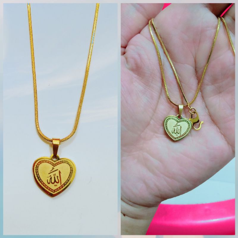kalung+liontin titanium lafadz Allah uk45cm 93TS