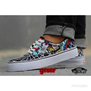  SEPATU  VANS  AUTHENTIC FULL BLACK HITAM POLOS WHITE PUTIH 