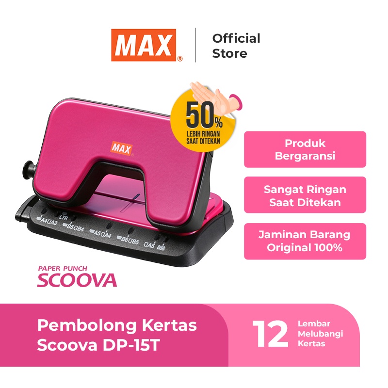

MAX Pembolong Kertas DP-15T (15 lembar kertas)