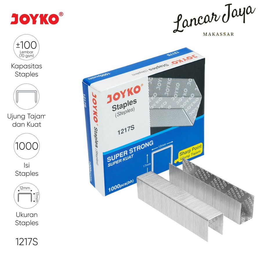 

Heavy Duty Staples Isi Stapler Refill Joyko 1217S