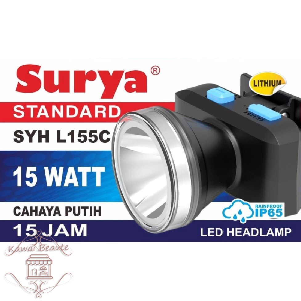 Senter Kepala Super Terang LED SYH L155C / AOKI AK-3678L AK-3688L LAMPU PUTIH 15Watt 250 Meter Tahan Hingga 15 JAM