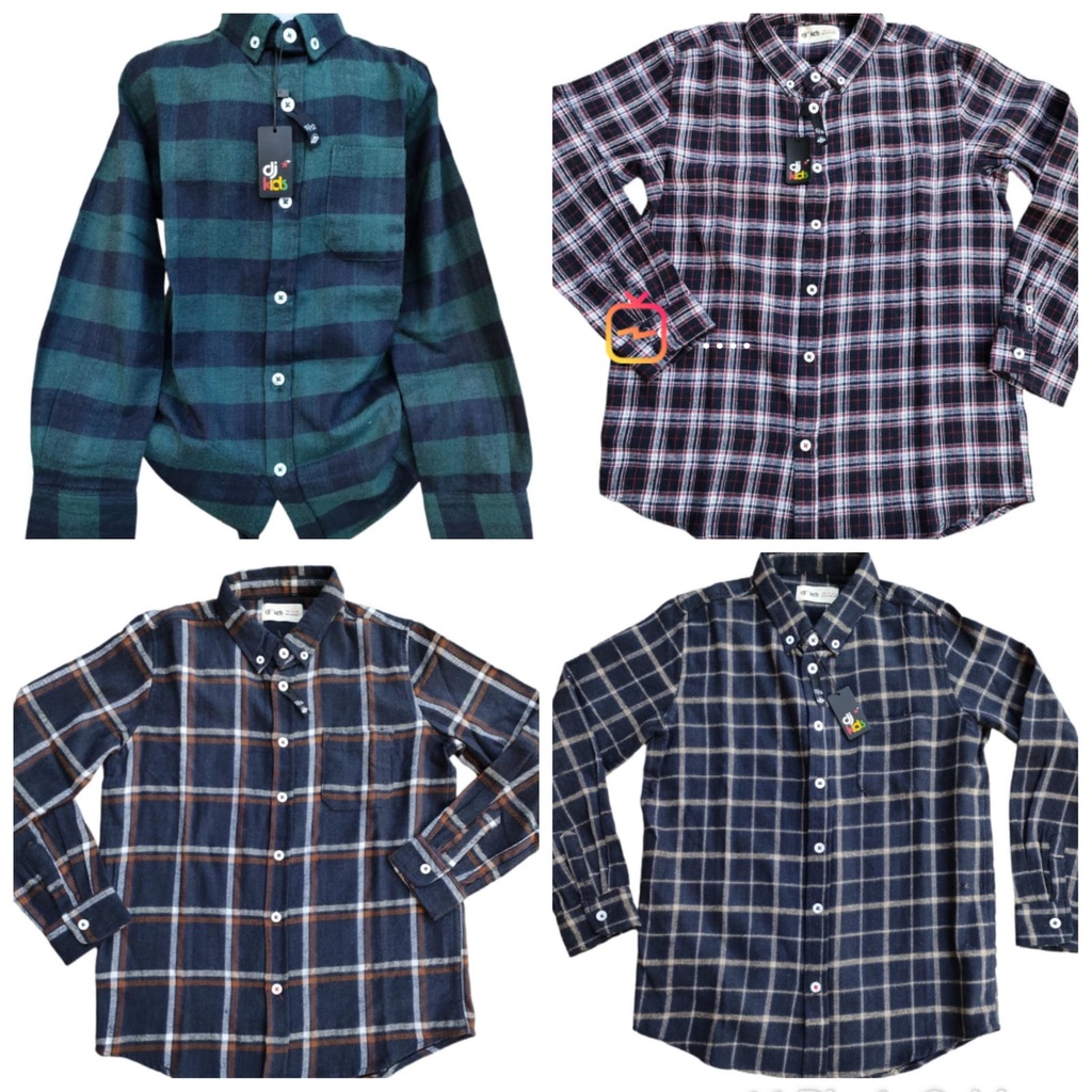 Kemeja Flanel Lengan Panjang Anak Laki-Laki Dj Kids Motif Kotak-Kotak_ Dj Kids Flanel Kotak kotak
