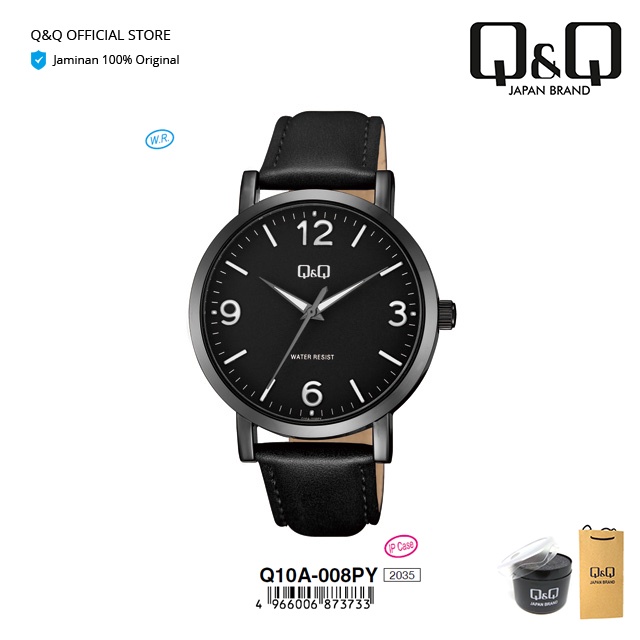 Q&Q QnQ QQ Jam Tangan Arloji Pria Fashion Analog Leather Kulit - Q10 Q10A Water Resist 3 BAR-2