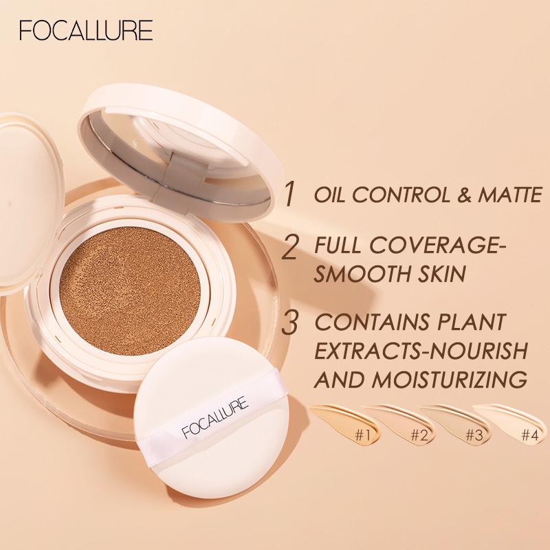 FOCALLURE Matte BB Cushion CC Cream Oil Control High Coverage